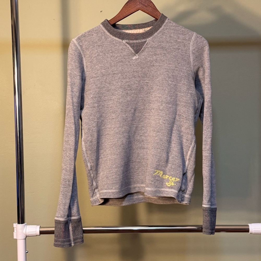 Y2K Ruehl No.925 Gray Waffle Crewneck